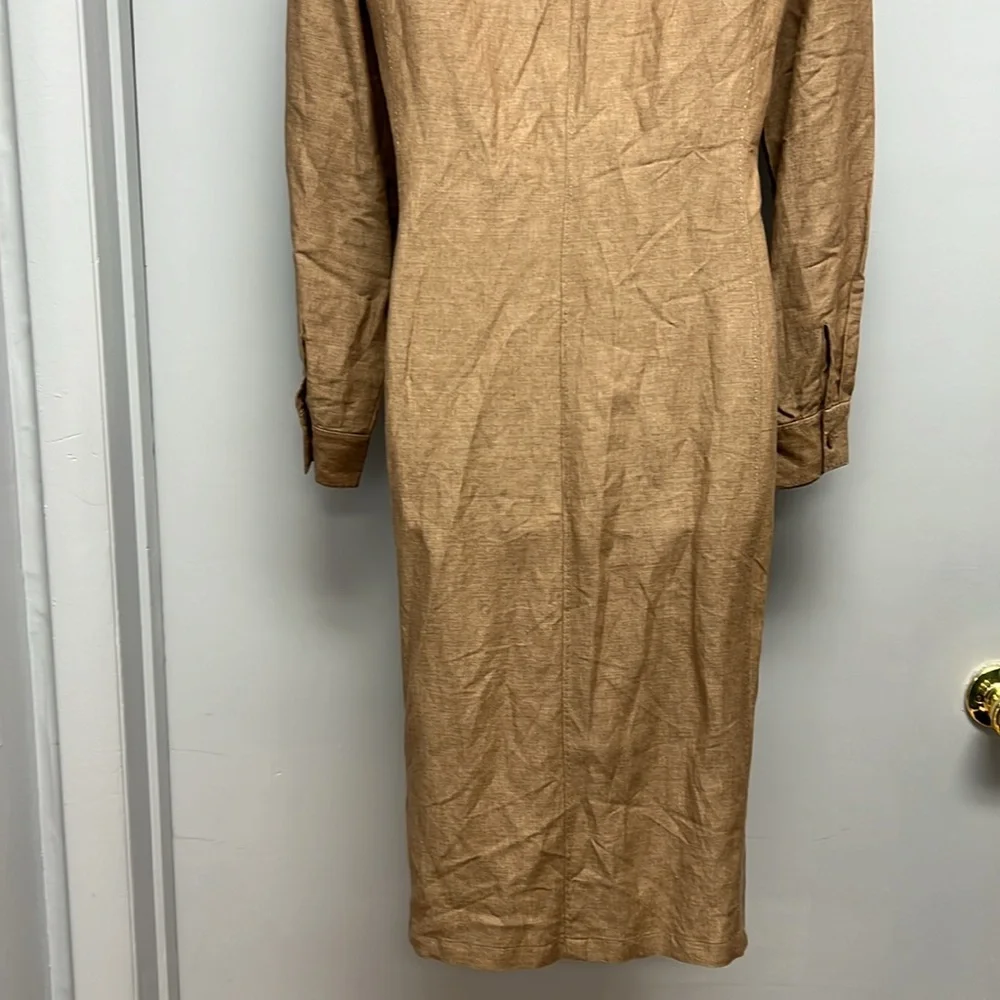 SOLD IN STORE Nordstrom Studio 121 Long Sleeve Linen Blend Shirt Dress Size 10 - Picture 6 of 13
